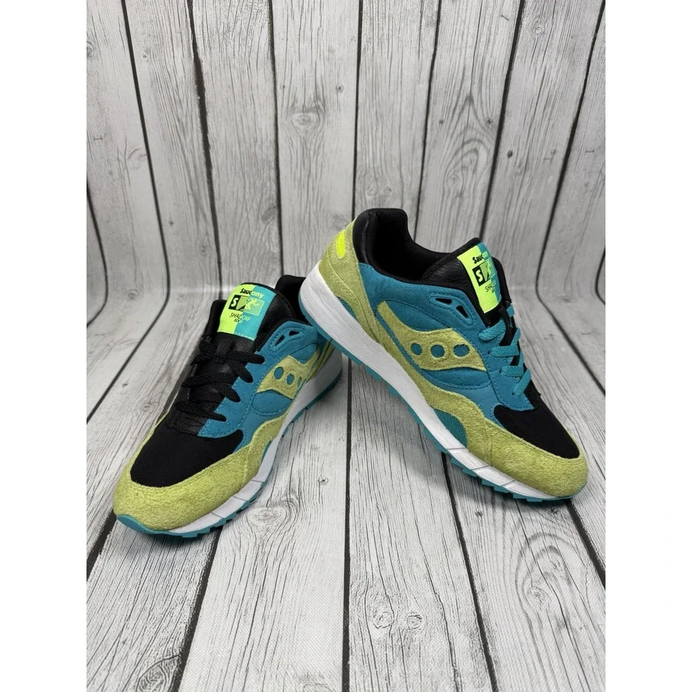 Saucony Shadow 6000 Split Black Lime Green Teal Men's Size 9.5 S70751-1